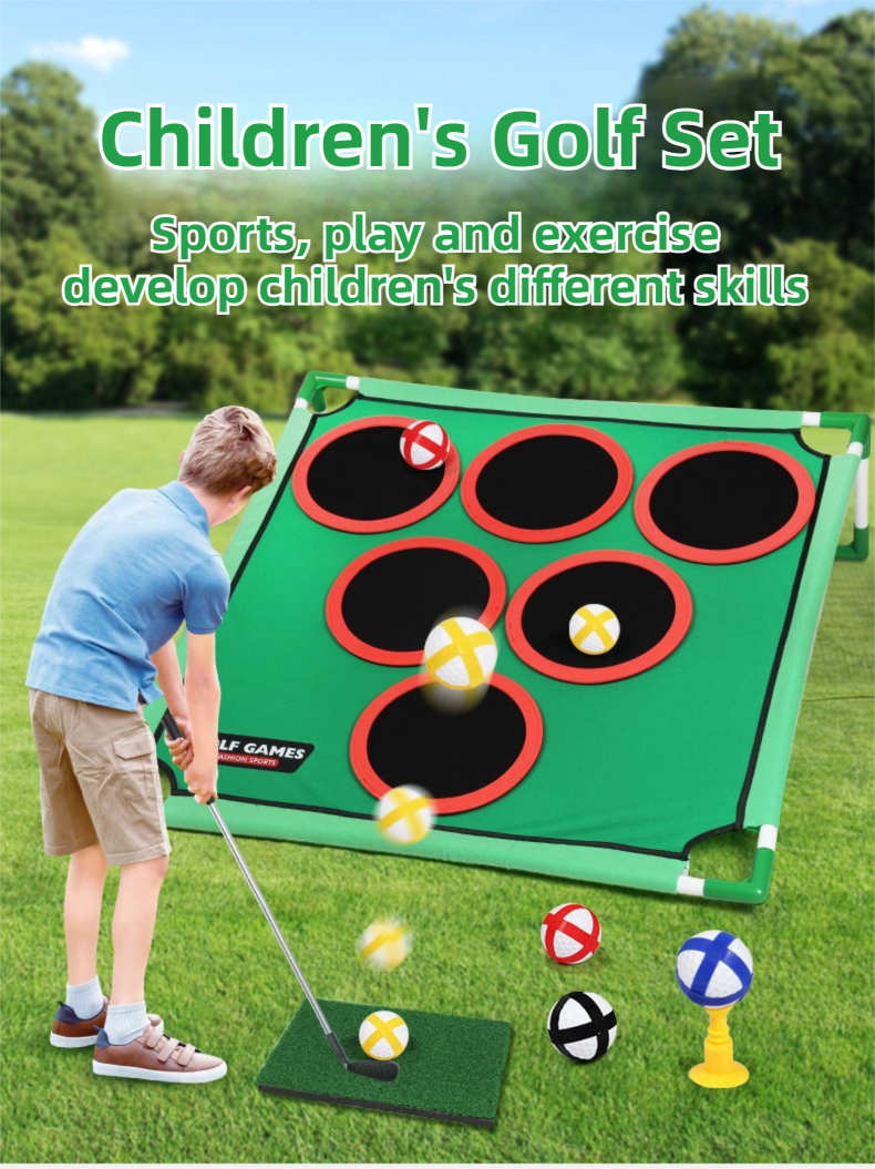 Indoor/Outdoor Golf Hitting Target Game Mat with Stand & Storage Bag - Family Fun Interactive Sports Toy and Practice Aid