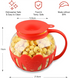2.25QT Red Borosilicate Glass Microwave Popcorn Popper - Healthy Chemical-Free Snack Maker - Dishwasher Safe & Wide Mouth Design