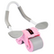 Pink Multifunctional Abdominal Roller with Automatic Rebound - Core Strength Trainer with Extra-Wide Double Wheels and Kneeling Mat for Home Gym