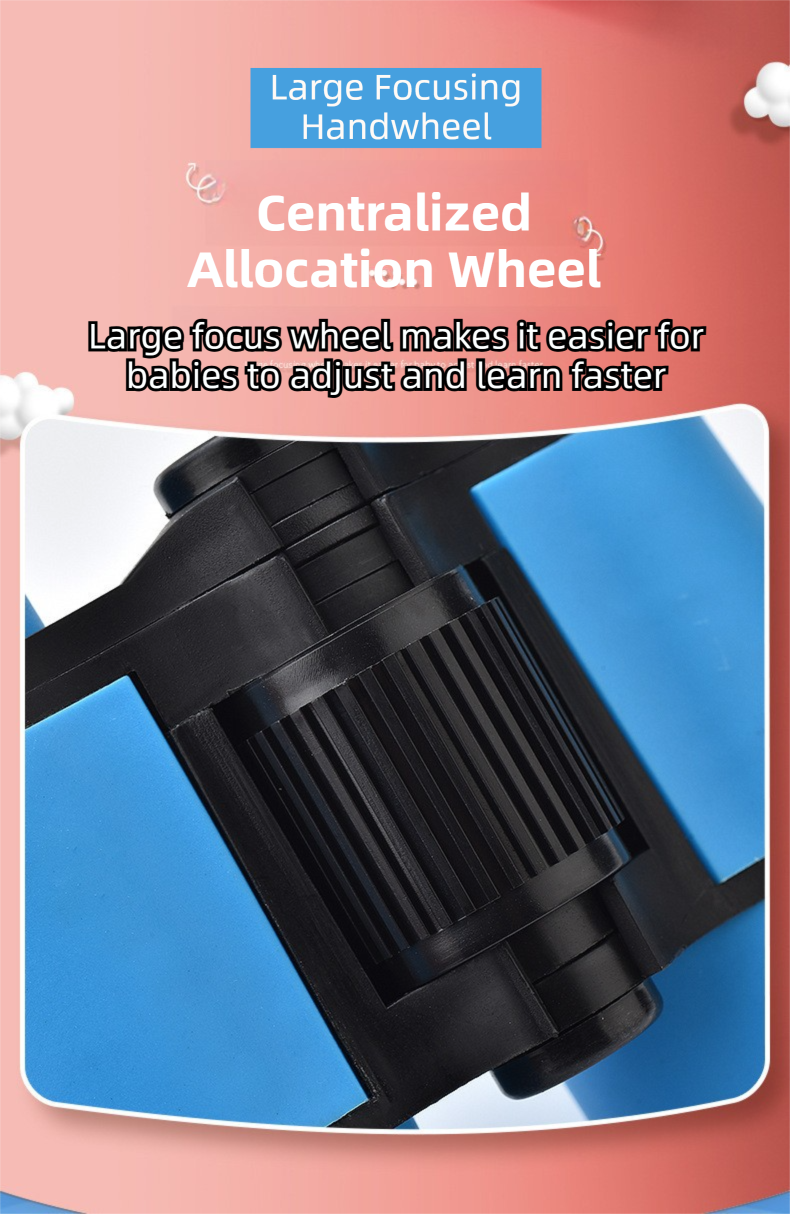 Red 6X30 Lightweight Kids Binoculars with Non-Slip Colorful Rubber Grips - Educational Outdoor Exploration Toy with Shoulder Strap