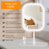 Portable LED Makeup Mirror with Integrated Fill Light & Storage Chassis - 360°Rotatable High-Definition Stylish Tabletop Vanity Mirror(White)