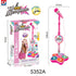 Kids Pink Karaoke Microphone & Adjustable Stand Toy - Portable Singing Machine Educational Musical Toy, Connects to Smartphones for MP3 Music Playback