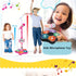 Kids Pink Karaoke Microphone & Adjustable Stand Toy - Portable Singing Machine Educational Musical Toy, Connects to Smartphones for MP3 Music Playback