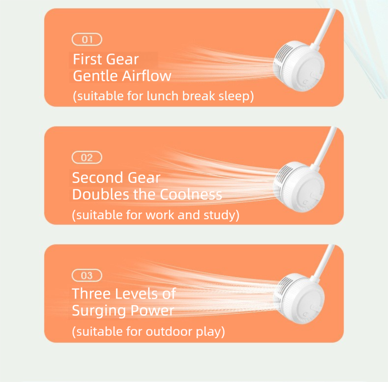 White Foldable Bladeless Neck Fan - Portable Turbine Fan with 3-Speed & 360° Flexible Silicone Hose for Travel, Office, and Outdoor Use