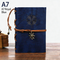 2-Pack A7 Nautical Vintage PU Leather Student Notebook - Pirate Style Strapped Diary with 150 Pages of Refillable Kraft Paper(Royal Blue)