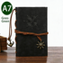2-Pack A7 Nautical Vintage PU Leather Student Notebook - Pirate Style Strapped Diary with 150 Pages of Refillable Kraft Paper(Grass Green)