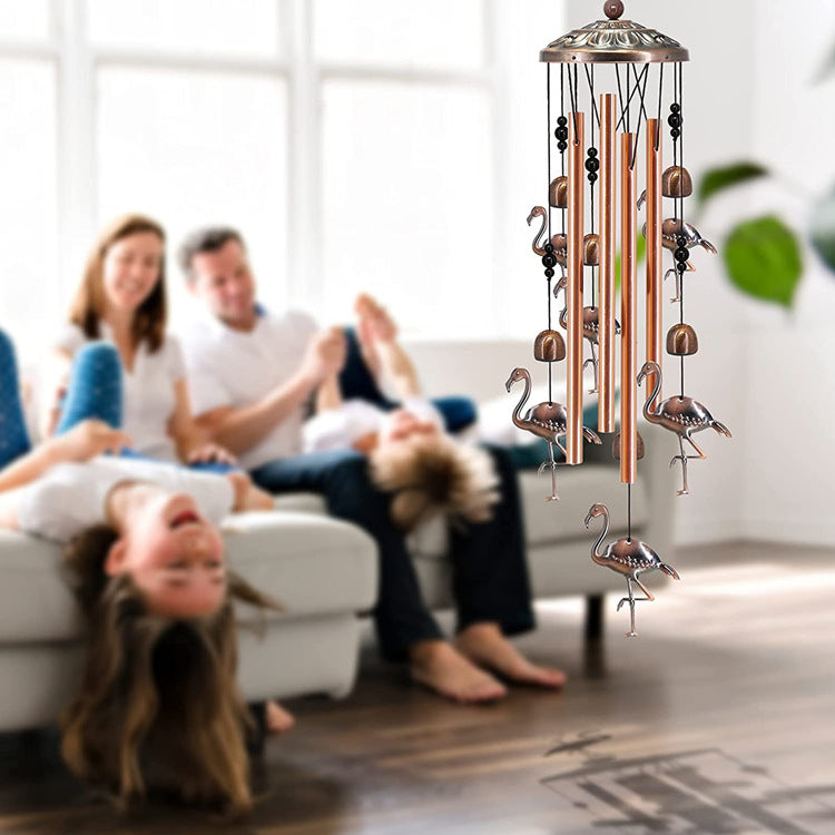 90cm Large Creative Galloping Horse Vintage Metal Tube Wind Chimes - Handcrafted Musical Hanging Decor for Garden and Home with Hanging Hook