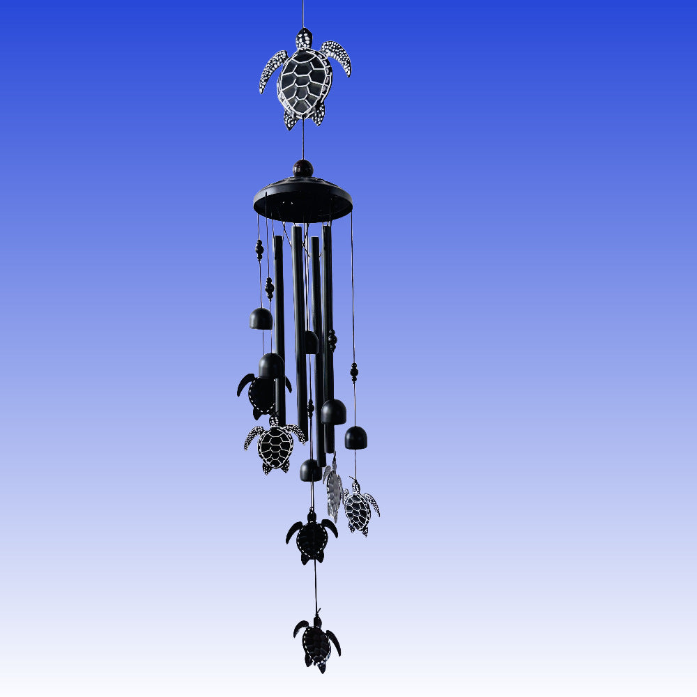 90cm Large Creative Sea Turtle Vintage Metal Tube Wind Chimes - Handcrafted Musical Hanging Decor for Garden and Home with Hanging Hook