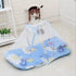 Blue Portable 3-in-1 Mosquito Net Set with Soft Sleep Pad & Pillow - Foldable Pop-Up Travel Bassinet for Infants, Breathable Shield for Indoor & Outdoor Use