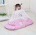 Pink Portable 3-in-1 Mosquito Net Set with Soft Sleep Pad & Pillow - Foldable Pop-Up Travel Bassinet for Infants, Breathable Shield for Indoor & Outdoor Use