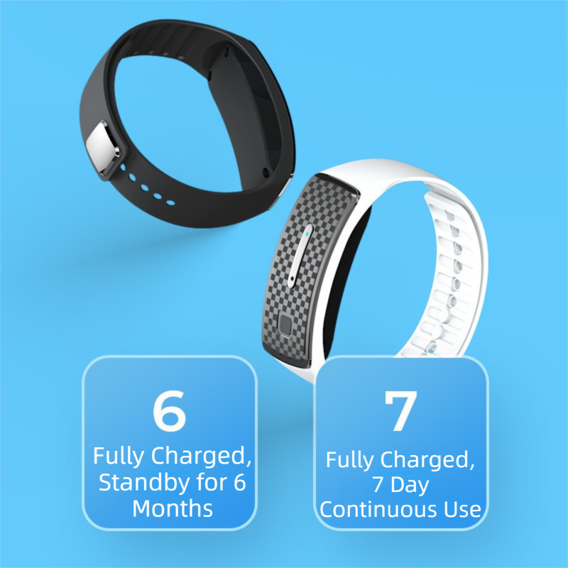 2-Pack White Portable Ultrasonic Mosquito Repellent Bracelet - Watch Style Insect Repeller, Pure Physical Protection USB Rechargeable