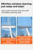 3-in-1 Spray Window Squeegee with 35cm Clean-Panel & 115cm Extension Pole - Multi-functional Spray, Scrub & Squeegee Tool with 3 Microfiber Cloths