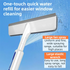 3-in-1 Spray Window Squeegee with 35cm Clean-Panel & 115cm Extension Pole - Multi-functional Spray, Scrub & Squeegee Tool with 3 Microfiber Cloths