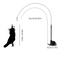 Interactive Self-Play Cat Wand with Suction Base, Feather & Bell - Automatic Bouncing Teaser(Black)