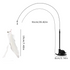 Interactive Self-Play Cat Wand with Suction Base, Feather & Bell - Automatic Bouncing Teaser(White)