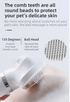 White 6-in-1 Pet Grooming Hair Dryer with Noise-Reduction - Lightweight Handheld Blow Dryer & Mist Slicker Brush - 3-Speed Temperature Control, One-Click Deshedding & Painless Massage