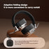 All-Black Stylish Retro Wireless Bluetooth & Plug Hi-Fi Stereo Headphones - Glowing LED Gaming Sports Over-Ear Headset with 10m Range, TypeC-Charging