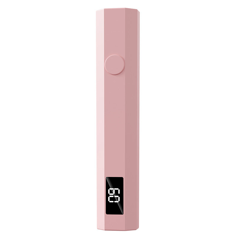 Pink Mini Handheld LED/UV Manicure Light with Digital Display - Portable One-Finger Curing Pen