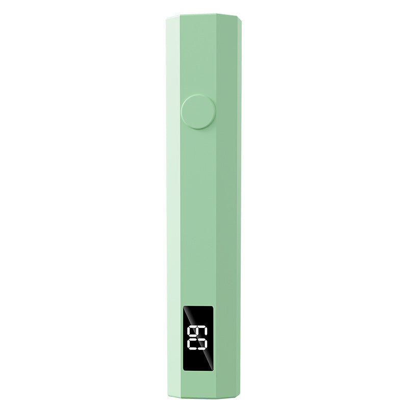Green Mini Handheld LED/UV Manicure Light with Digital Display - Portable One-Finger Curing Pen