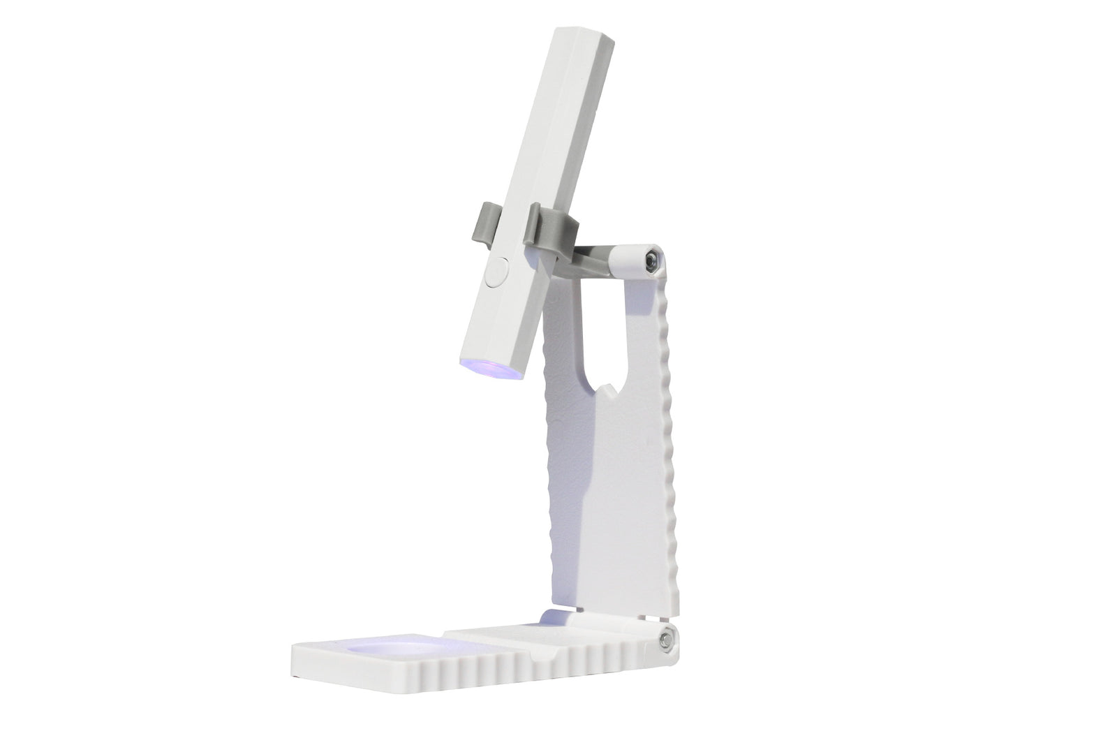 White Mini Handheld LED/UV Manicure Light with Digital Display & Fixed Stand - Portable One-Finger Curing Pen