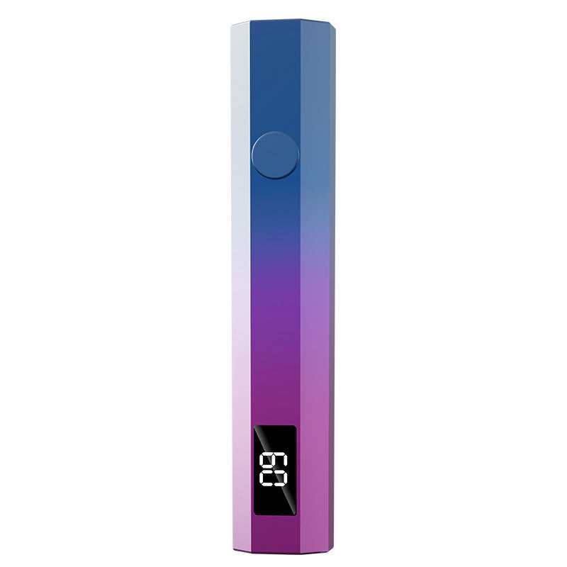 Gradient Purple Mini Handheld LED/UV Manicure Light with Digital Display - Portable One-Finger Curing Pen