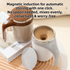 380ML White Magnetic Self-Stirring Coffee Mug - USB Charging, Leak-Proof Stainless Steel Electric Mixer Cup for Coffee & Milk