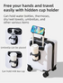 White 16 Inch Lightweight Carry-on Luggage for heights under 1.6m - Underseat & Overhead Cabin Hardside Suitcase with Cup Holder & Phone Stand