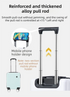 White 16 Inch Lightweight Carry-on Luggage for heights under 1.6m - Underseat & Overhead Cabin Hardside Suitcase with Cup Holder & Phone Stand