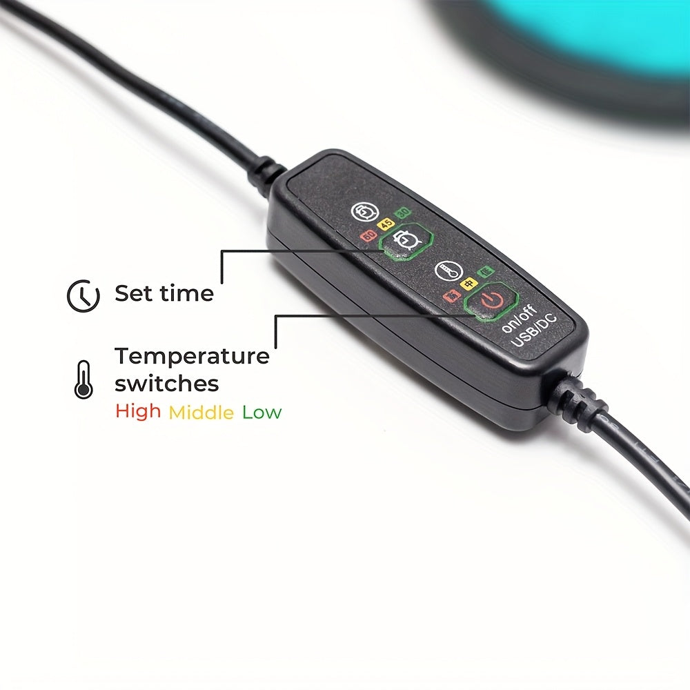 Rose Red USB Electric Heated Neck Brace with 3-Level Temperature - Portable Wormwood Hot Compress Cervical Support Wrap for Pain Relief