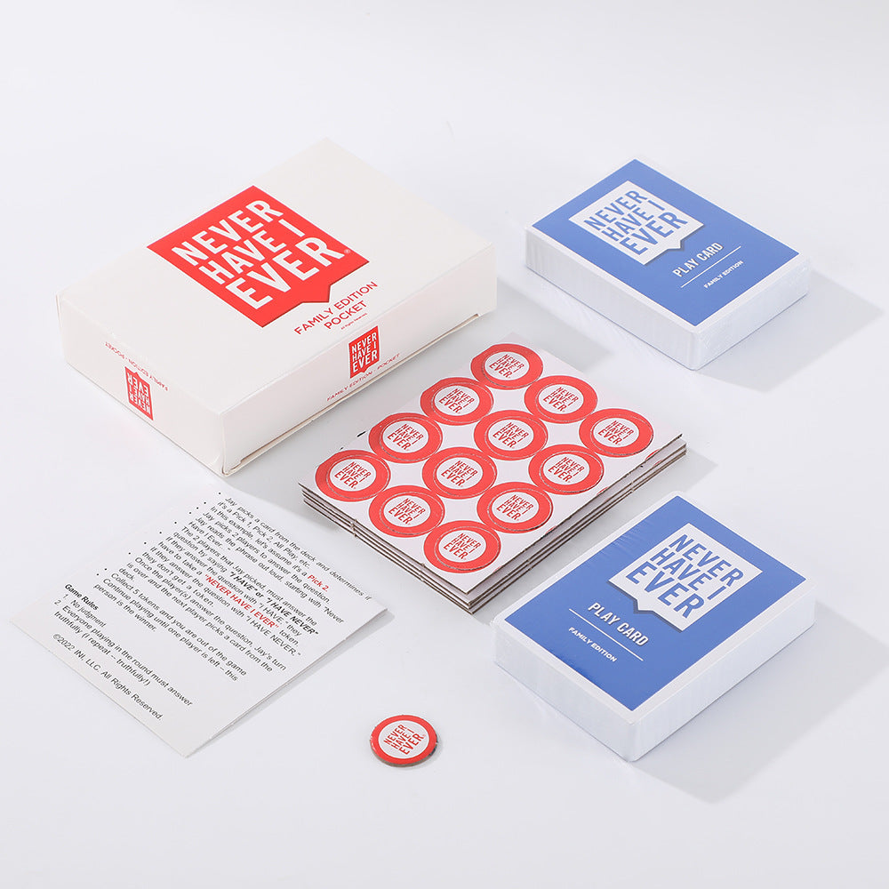2-Pack Never Have I Ever Card Game(Red & White Sets) - Interactive Party Tabletop Game & Hilarious Social Icebreaker for Teens and Adults