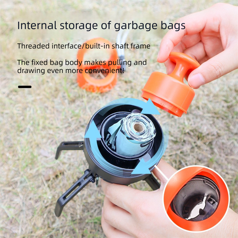 Blue Foldable 6-Claw Pet Pooper Scooper with Integrated Waste Bag Dispenser & 1 Roll of Bags - Durable One-Handed Operation for Outdoor Walking