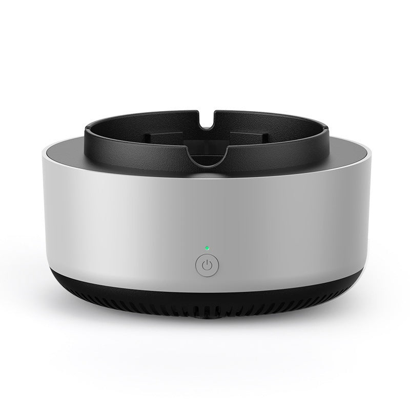 Grey Compact 2-in-1 Negative Ion Air Purifier & Self-Extinguishing Ashtray - Wireless Noise-Reducing Smoke & Odor Eliminator with Hepa-Filter for Home Office & Car