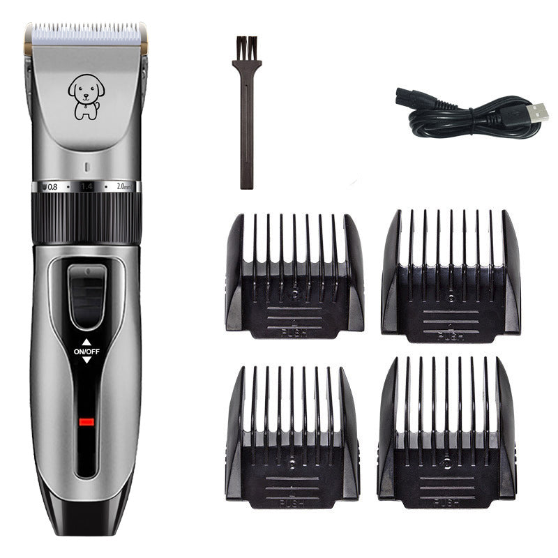 Black K5 Lightweight Pet Precision Grooming Clipper - USB Rechargable, Low Noise Dog & Cat Hair Trimmer with 5-Level Adjustable Titanium Ceramic Blade & 4*Guide Combs