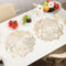 4-Pack Gold Luxury Bronzing Floral Heat-Insulated Placemats - Lotus Style Anti-Slip & Waterproof PVC Table Mats(38x38CM)