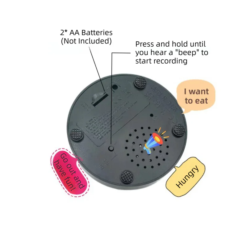 4-Pack Durable Dog-Talking Buttons & Recordable Voice Boxes - Interactive Vibrant Colors Speech Training Toy