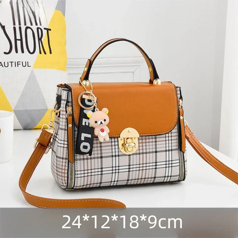 Brown Large Capacity PU Leather Women's Handbag & Shoulder Bag - Elegant Multi-Pocket Commuter Satchel for 12