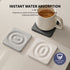 6-Pack White Instant Dry Diatomite Round Coaster Tray(10x10CM) - Ultra-Absorbent Bathroom Sink Caddy & Cup Mat