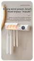 White 4-Slot Compact UV Toothbrush Sanitizer with Turbo Drying Fan & LCD Display - Anti-Dust Toothbrush Holder, 10-Minute One-Touch Deep Clean