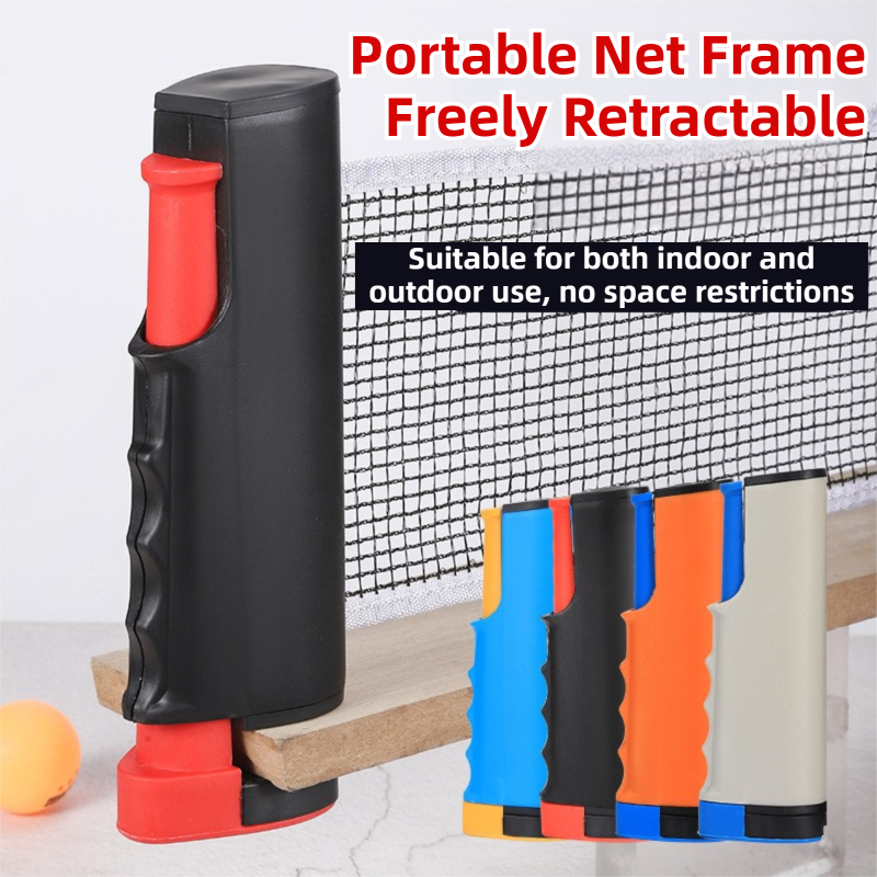Orange Portable Table Tennis Set with 2 Paddles, 3 Balls and Carry Bag - 165cm Retractable Ping Pong Net & Post - Indoor/Outdoor Professional Training Kit