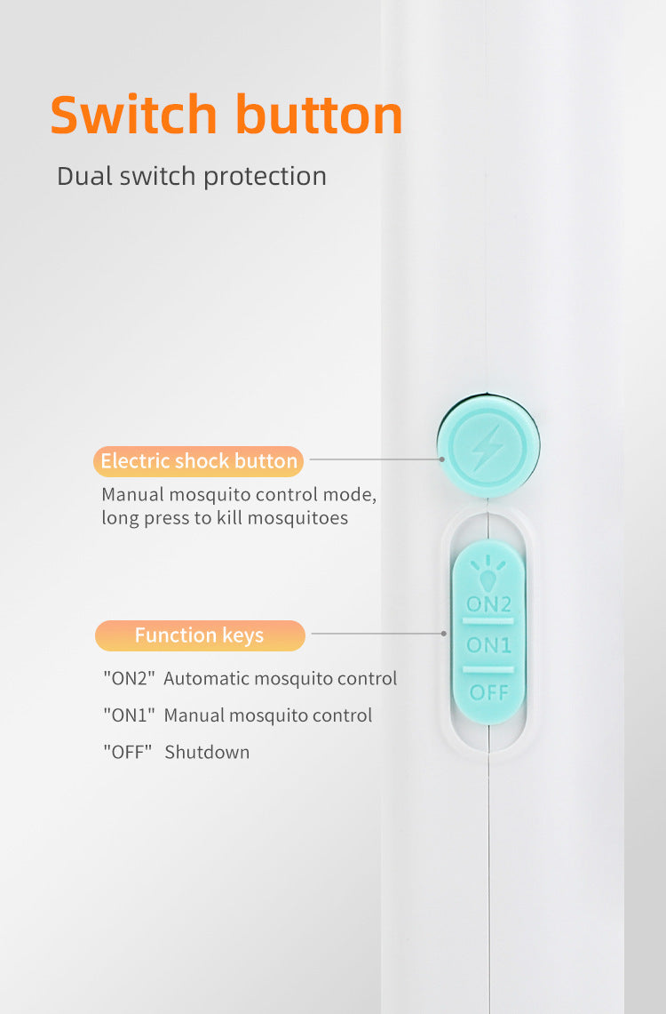 2-in-1 Foldable Electric Mosquito Swatter & UV Light Killer Lamp with 180° Rotating Head and Base - Wall-Mounted & Self-Standing Non-Toxic Pest Control