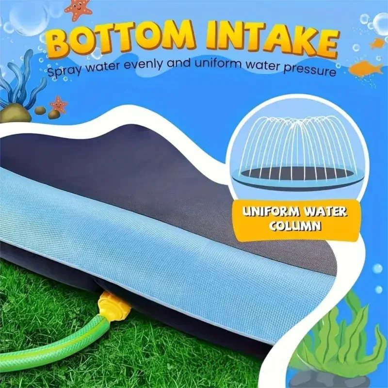 Portable Outdoor 1M Splash Pad for Pets & Kids(Alphabet Style) - Summer Cooling Fountain for Backyard & Garden