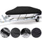 Black Heavy-Duty V-Hull Shield for 16 to 18 FT Yachts - All-Weather Water / Dust / UV Resistant 190T Silver Coated  Marine Protector