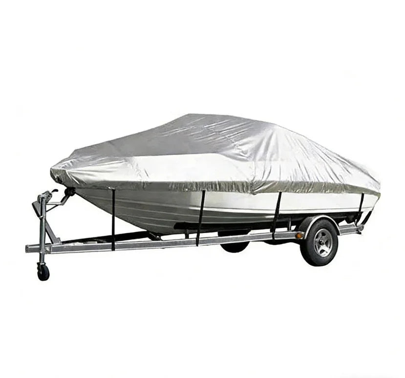 Sliver Heavy-Duty V-Hull Shield for 17 to 19 FT Yachts - All-Weather Water / Dust / UV Resistant 190T Silver Coated  Marine Protector