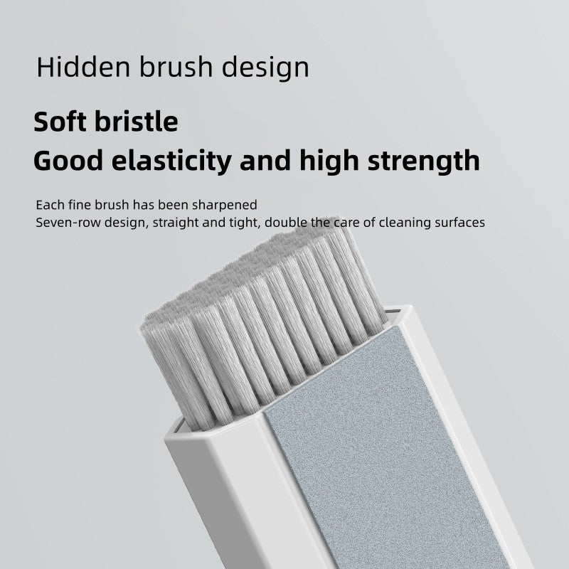 Grey Q8 8-in-1 Multi-Function Cleaning Kit – Compact Keyboard, Phone, and Earphone Cleaner with Built-In Tools (No Cleaning Liquid Included)