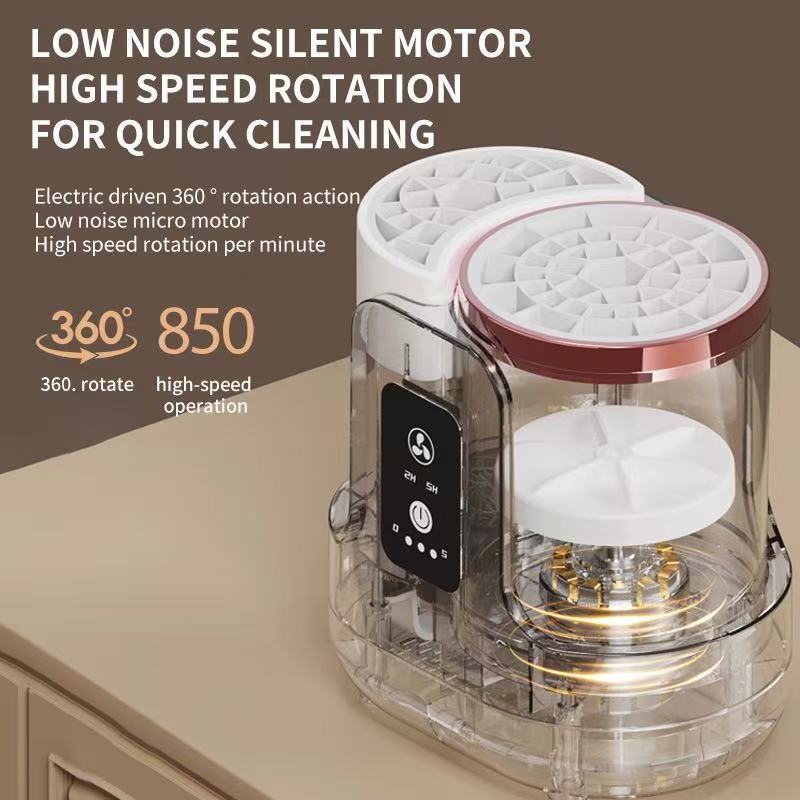 Automatic Electric Makeup Brush Cleaner with UV Sterilization & Fast Drying – Rechargeable, One-Touch Cleaning for Home & Travel