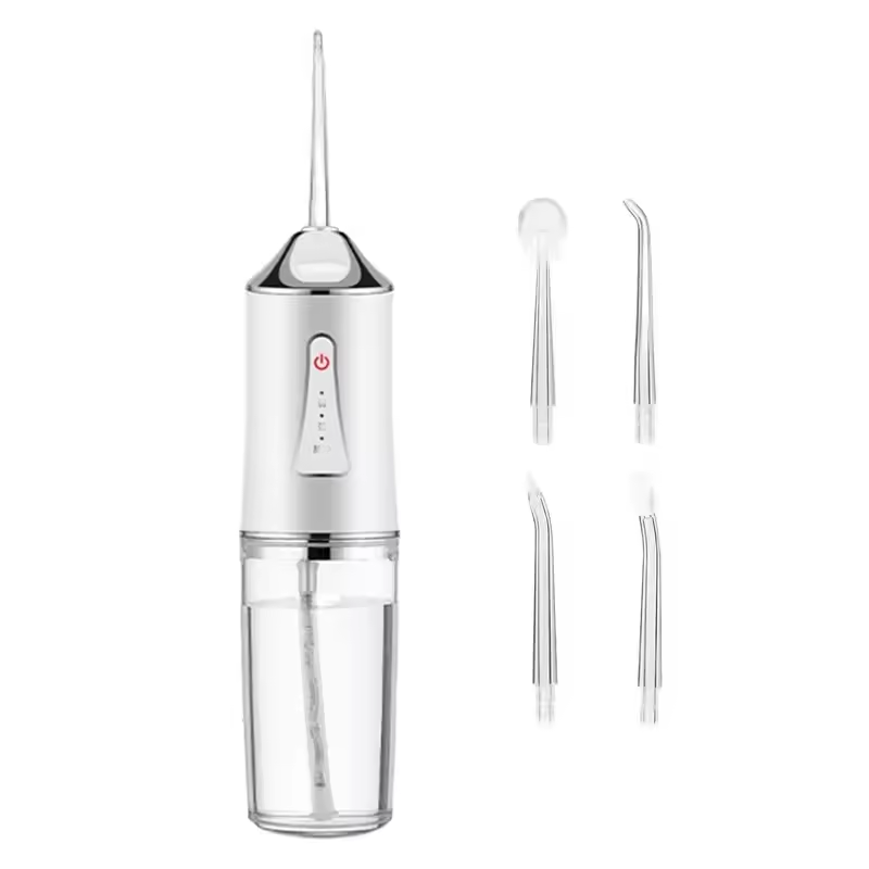 White Portable Water Flosser Oral Irrigator with 230ml Tank and 3 Modes Rechargeable IPX7 Waterproof Teeth Cleaner for Australian Home and Travel Use