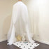 White Nordic Style 7-Layer Tulle Bed Canopy 300cm Extra Long 60cm Dome for Australian Kids Bedroom Nursery and Playroom Decor