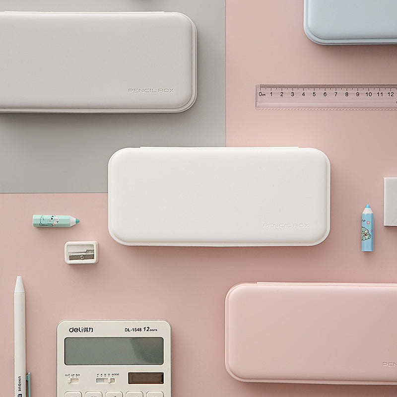 3-Pack Grey Macaron Color Pencil Case with Multi-Compartment Storage Waterproof PP Stationery Organizer for Australian Students School Essentials