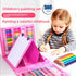 Blue 208-Piece Kids Art Set with Built-in Trifold Easel Drawing and Painting Kit for Students with Watercolor Pens Crayons and Pencils for Aussie Homes