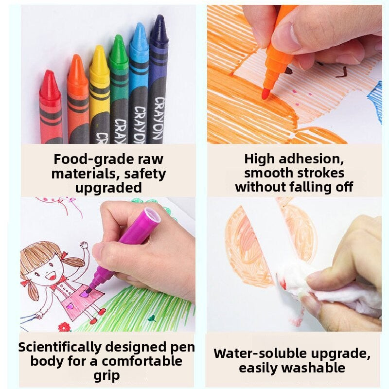 Blue 208-Piece Kids Art Set with Built-in Trifold Easel Drawing and Painting Kit for Students with Watercolor Pens Crayons and Pencils for Aussie Homes